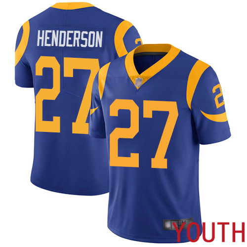 Los Angeles Rams Limited Royal Blue Youth Darrell Henderson Alternate Jersey NFL Football #27 Vapor Untouchable